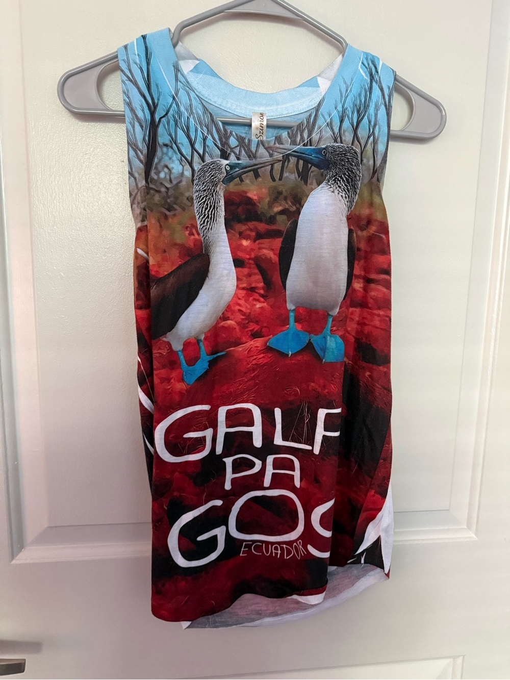 Galapagos blue footed booby tank top